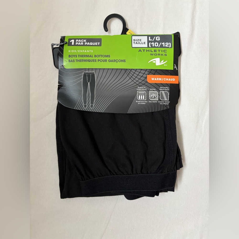 | BNWT | Athletic Works | Boys Thermal Bottoms size Large 10/12
